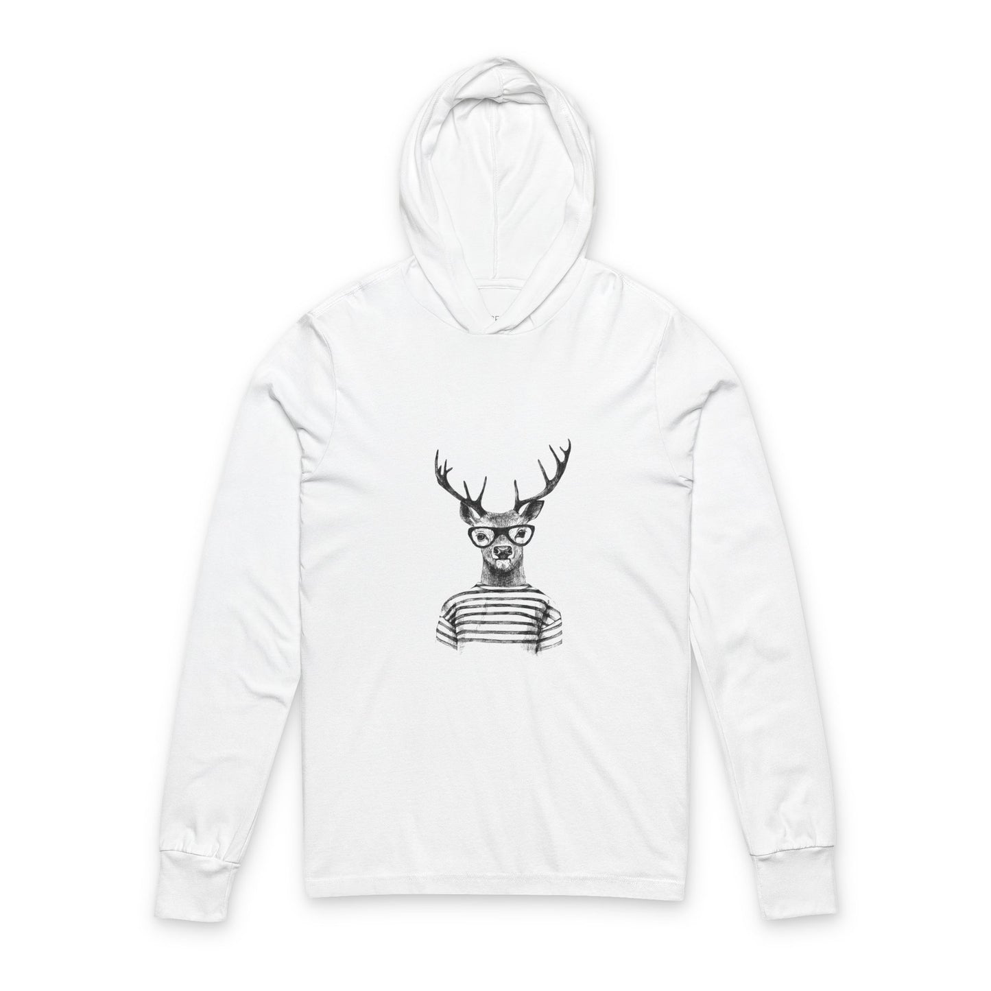 Playful Deer Graphic Unisex Hooded Long Sleeve Tee - "I Deer You"