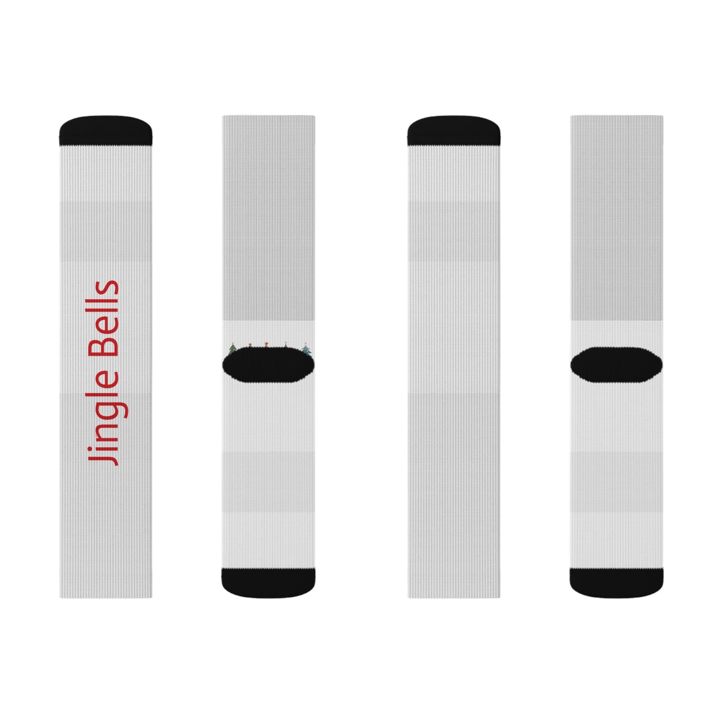 Jingle Bells Sublimation Crew Socks – Festive Christmas Socks with 'Jingle Bells' Text