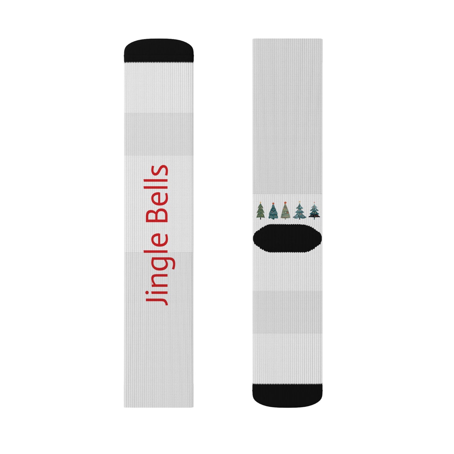 Jingle Bells Sublimation Crew Socks – Festive Christmas Socks with 'Jingle Bells' Text