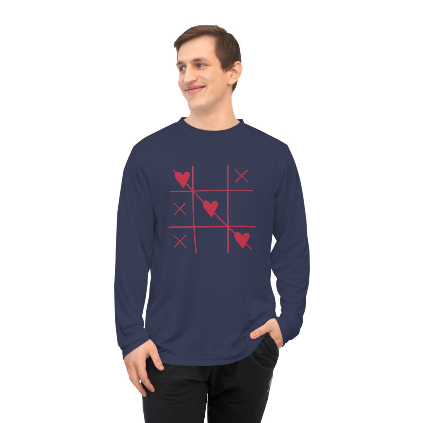 Unisex Performance Long Sleeve Shirt with Heart Design - Casual Athleisure, Gifts for Valentine's Day, Fitness Apparel, Everyday Wear, [...]