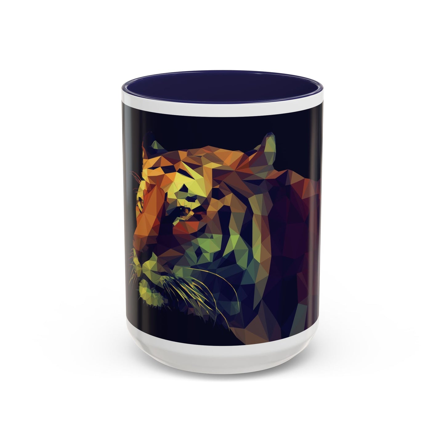 Geometric Tiger Coffee Mug - Vibrant Accent for Animal Lovers