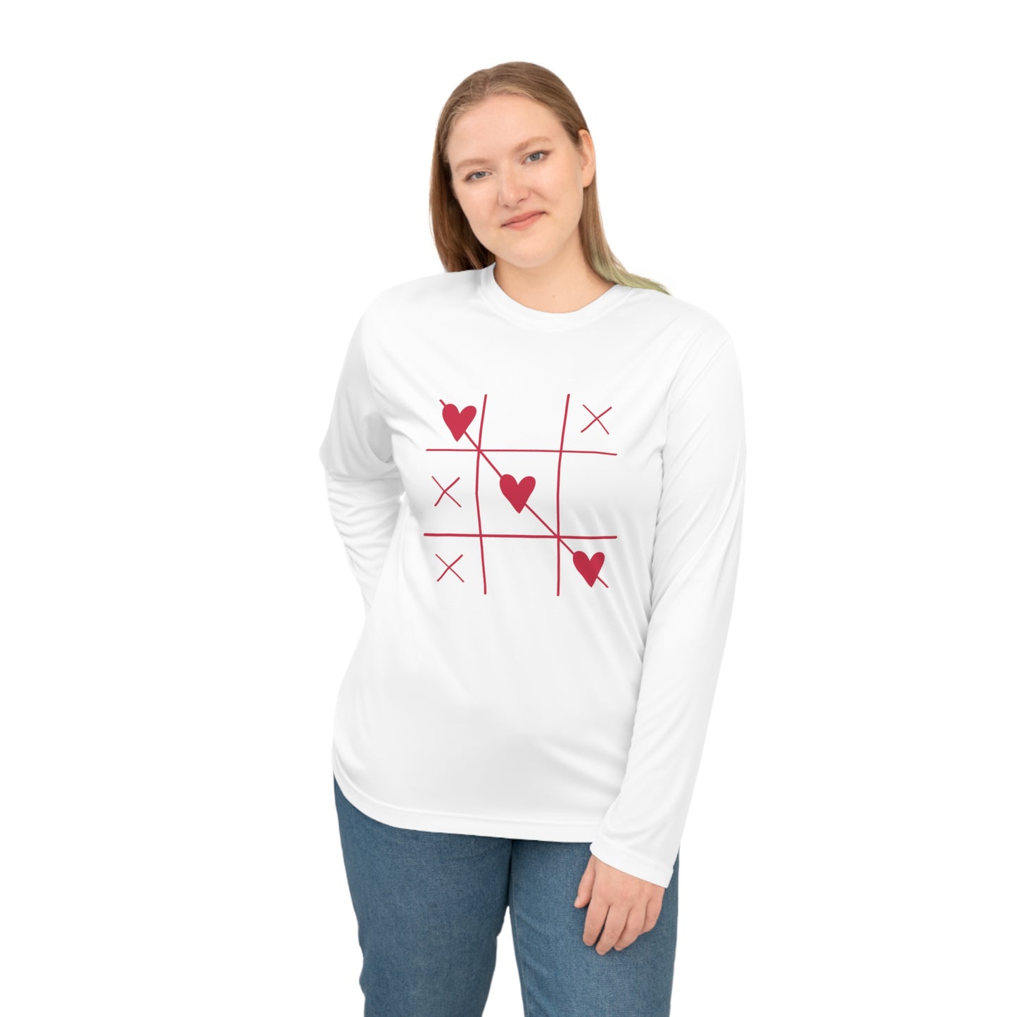 Unisex Performance Long Sleeve Shirt with Heart Design - Casual Athleisure, Gifts for Valentine's Day, Fitness Apparel, Everyday Wear, [...]