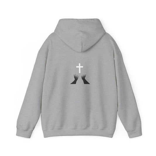 Hoodie - "Blessed" Faith Graphic Pullover with Cross & Praying Hands