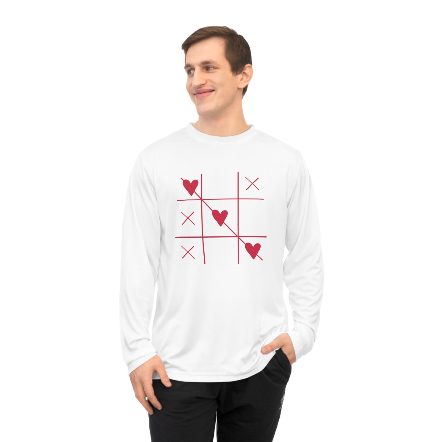 Unisex Performance Long Sleeve Shirt with Heart Design - Casual Athleisure, Gifts for Valentine's Day, Fitness Apparel, Everyday Wear, [...]