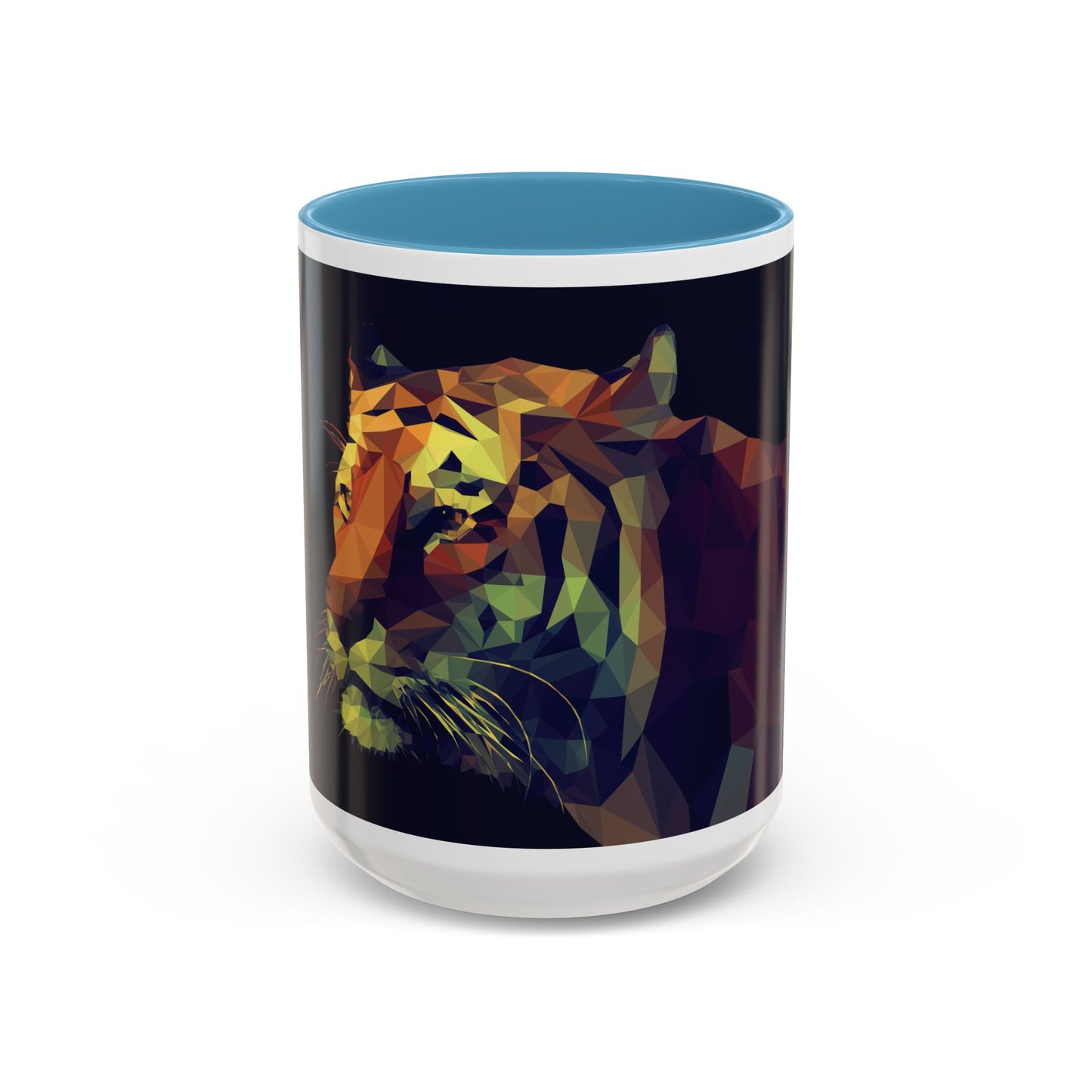 Geometric Tiger Coffee Mug - Vibrant Accent for Animal Lovers