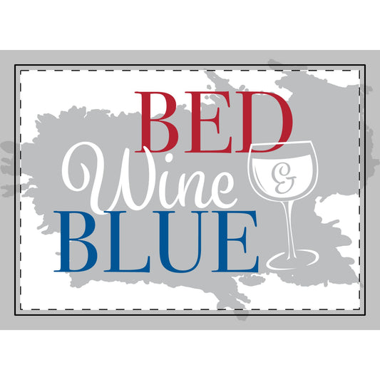 Wine & Blue Welcome Rug, Home Decor, Entryway Mat, Gift for Wine Lovers, Cottage Decor, Red White and Blue Rug