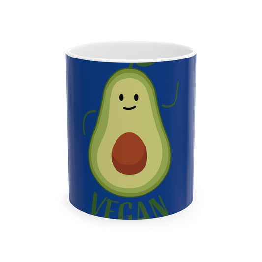 Playful Vegan Avocado Ceramic Mug - 11oz & 15oz Sizes
