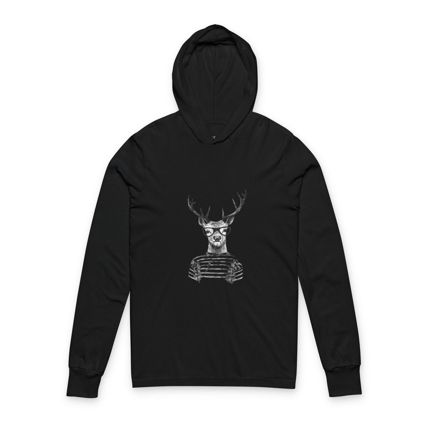 Playful Deer Graphic Unisex Hooded Long Sleeve Tee - "I Deer You"