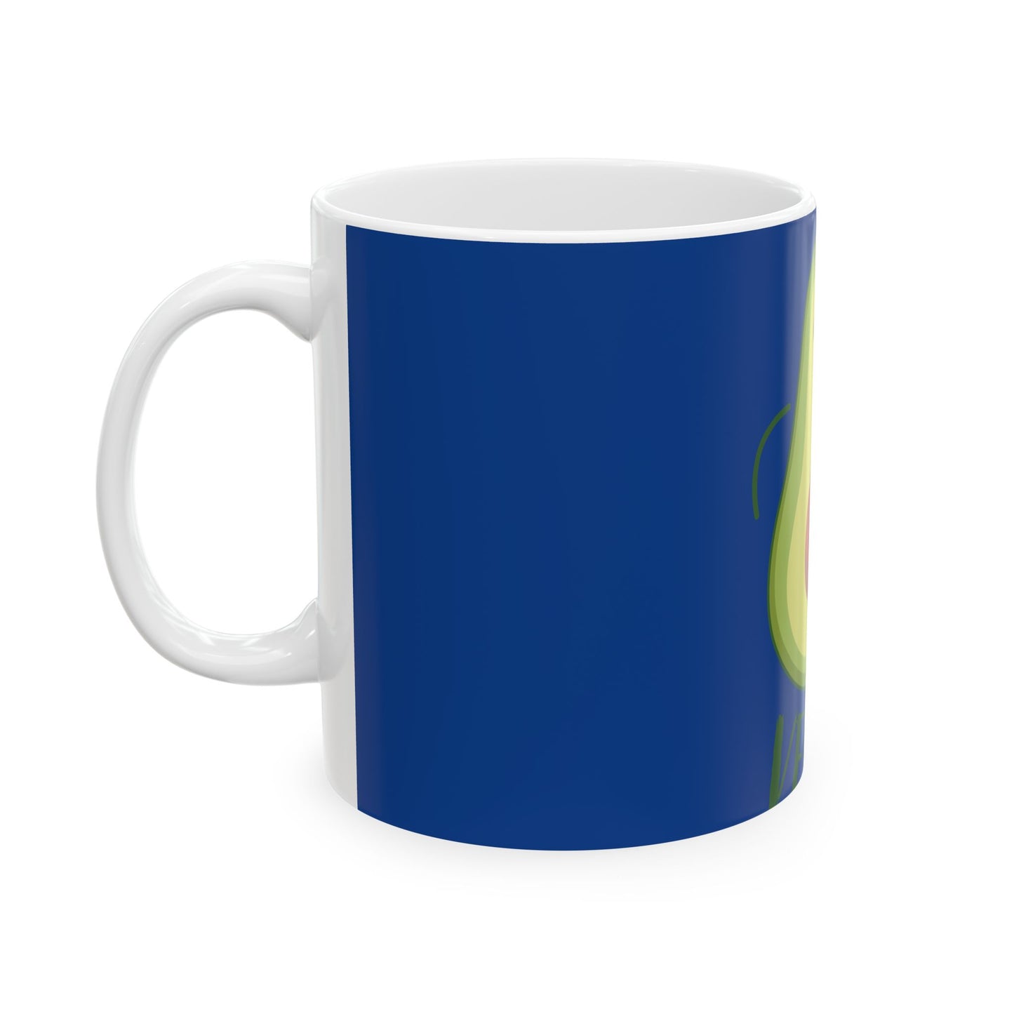 Playful Vegan Avocado Ceramic Mug - 11oz & 15oz Sizes