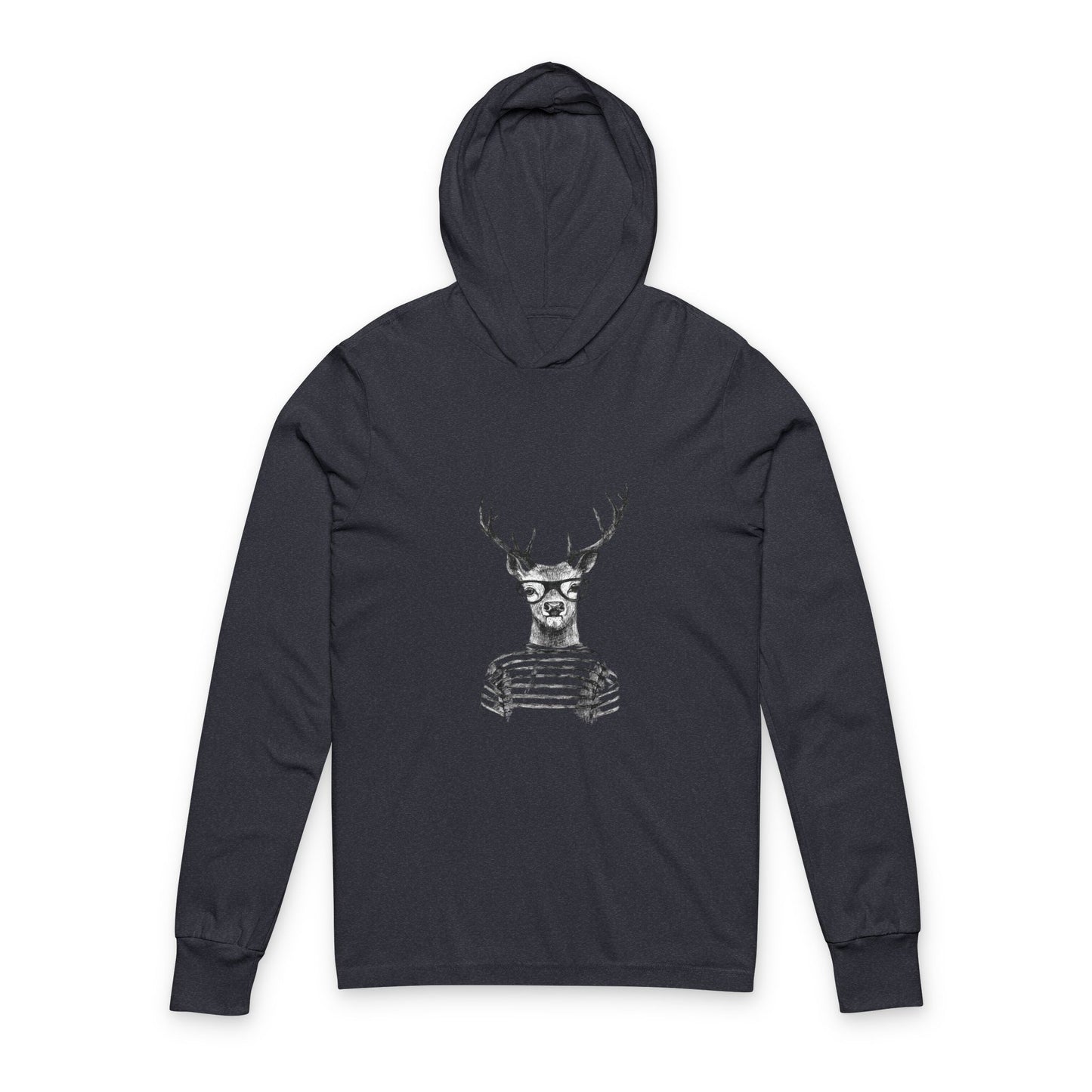 Playful Deer Graphic Unisex Hooded Long Sleeve Tee - "I Deer You"