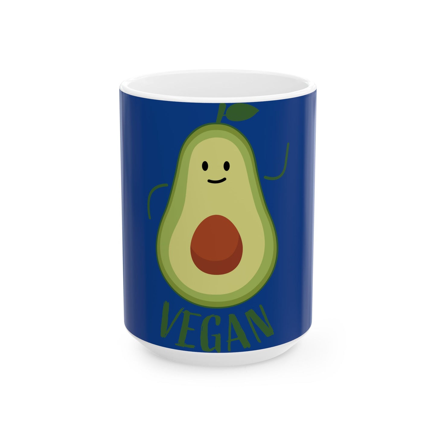 Playful Vegan Avocado Ceramic Mug - 11oz & 15oz Sizes